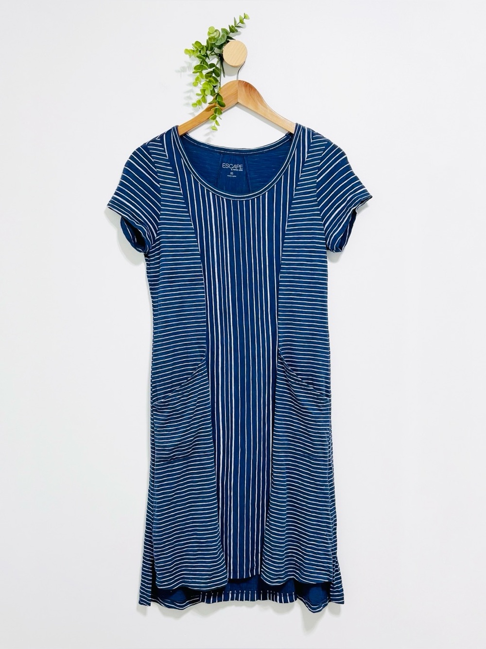 Escape By Habitat 100% Cotton Casual Jersey Dress With Pockets
